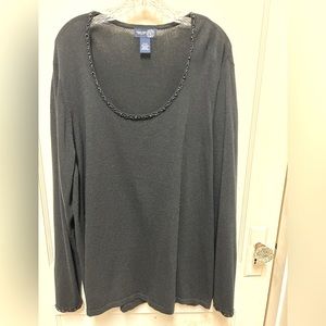 Beaded black sweater from Venezia Jeans size 22/24.